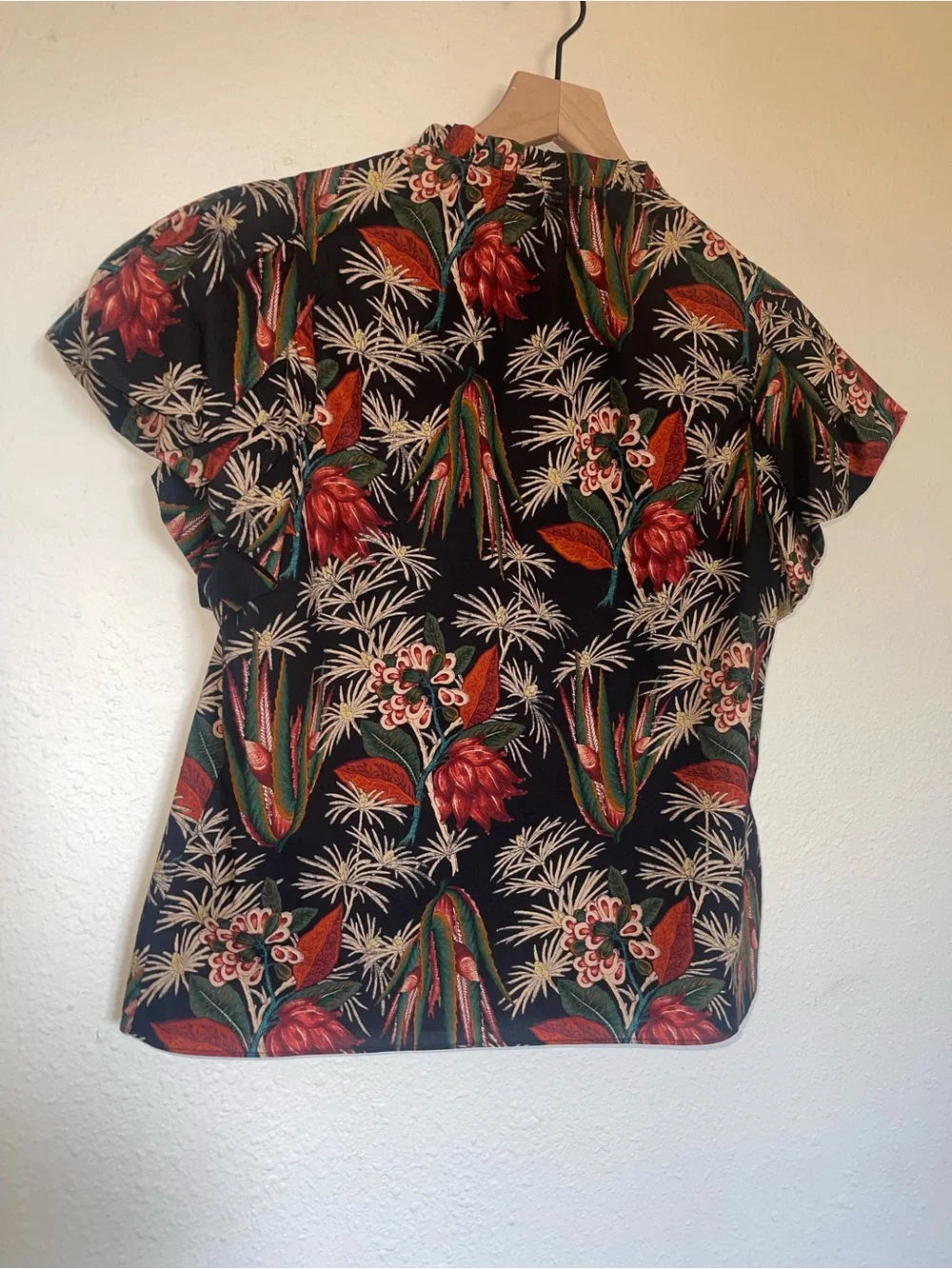 Ulla Johnson Klara Top Anthurium Floral Cotton Poplin Puff Sleeve Blouse Size 4